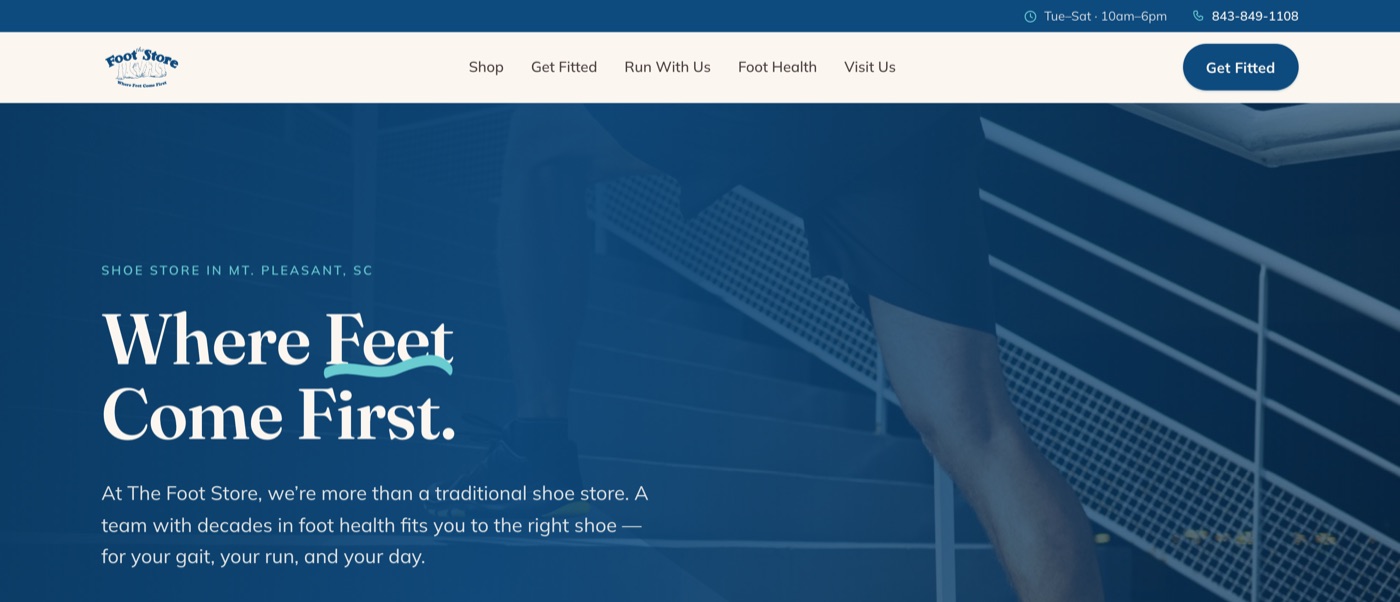 The Foot Store homepage demonstration